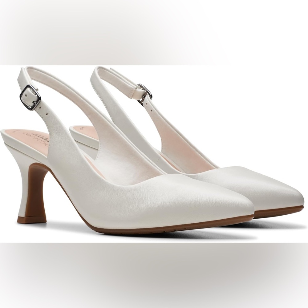 Clarks White Heels